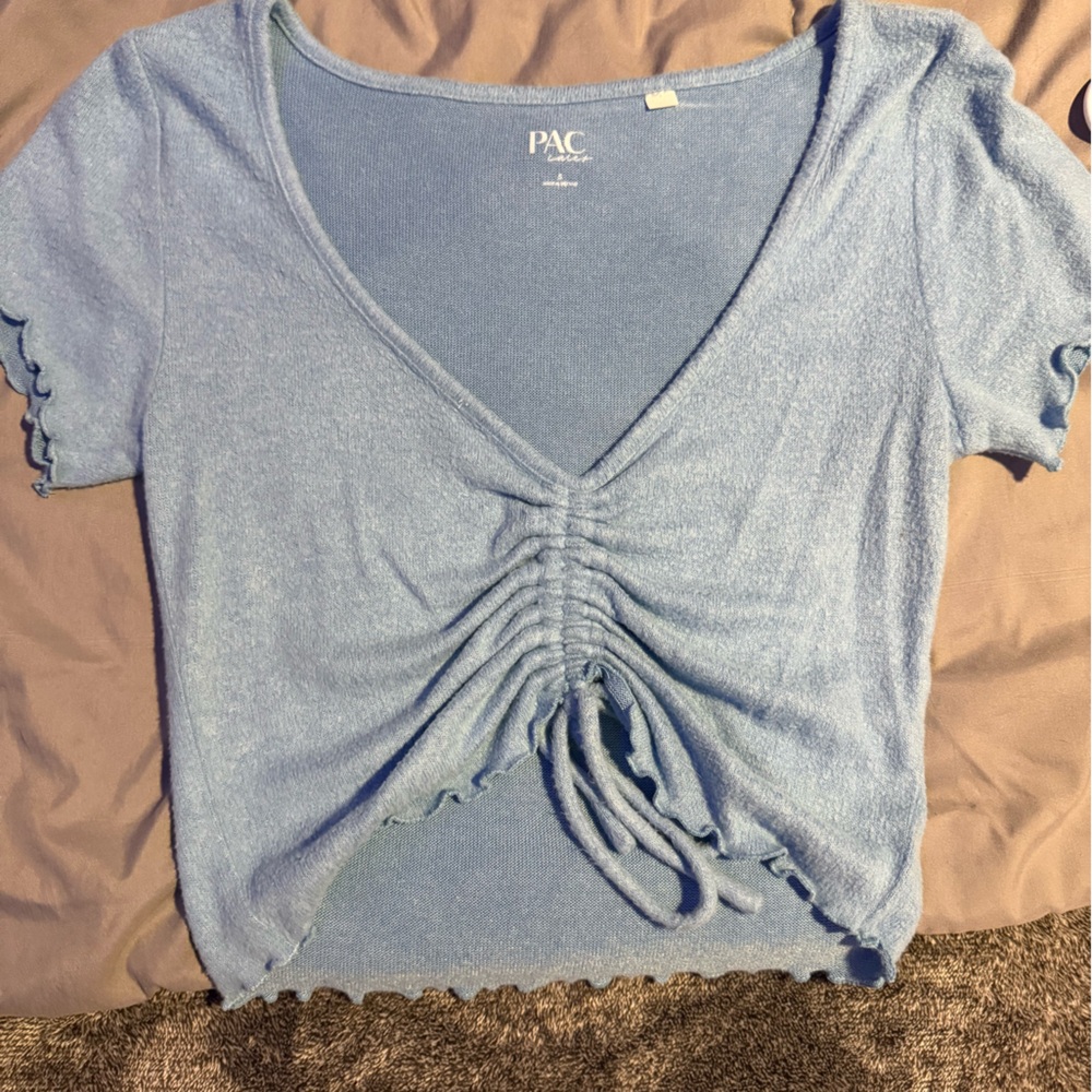 Blue Ruched Top